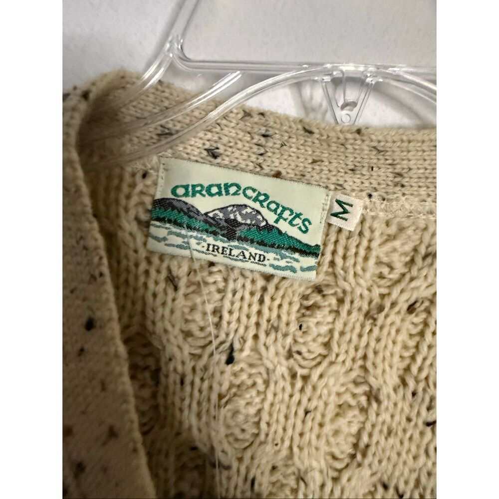 Nwt Aran Crafts 100% Wool Cable Knit Button Front Cardigan Sweater Women’s Med — image 2 of 5